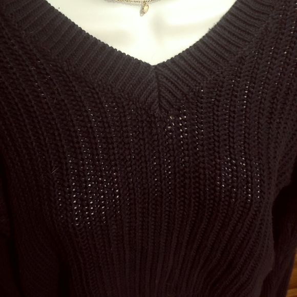 PINK size xs oversized navy blue knit sweater - Picture 2 of 7